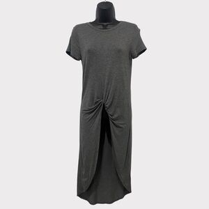 Lulus Dark Heather Grey Surprise Party Knotted High Low Tee Size Small